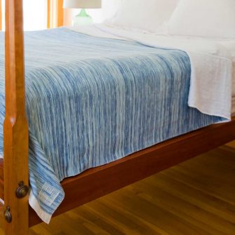 Watercolors Blanket - indigo & natural
