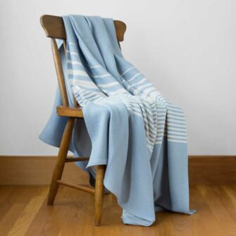 Swans Island's Cotton Penobscot Throw blanket is woven in Maine with 100% American cotton.