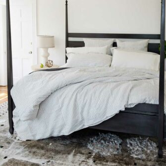 Alternative view of Heritage Ticking Linen Duvet Set