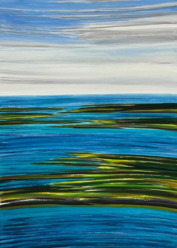 Original painting #1 by Eric Hopkins. Inspiration for the Swans Island & Eric Hopkins Ltd. Edition Throw 2024.