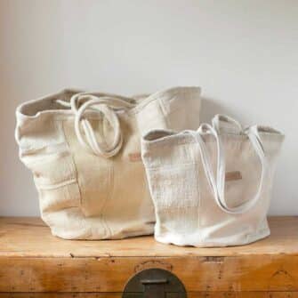 Neutral Quilt Basket Tote